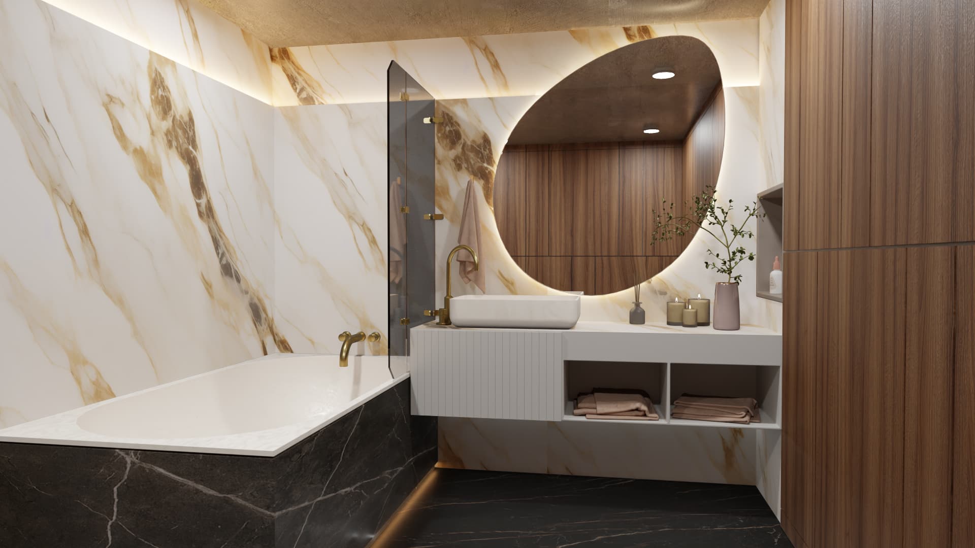 AC Stone Bathroom Scene