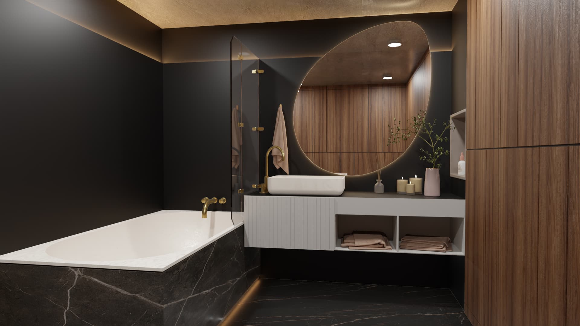 AC Stone Bathroom Scene